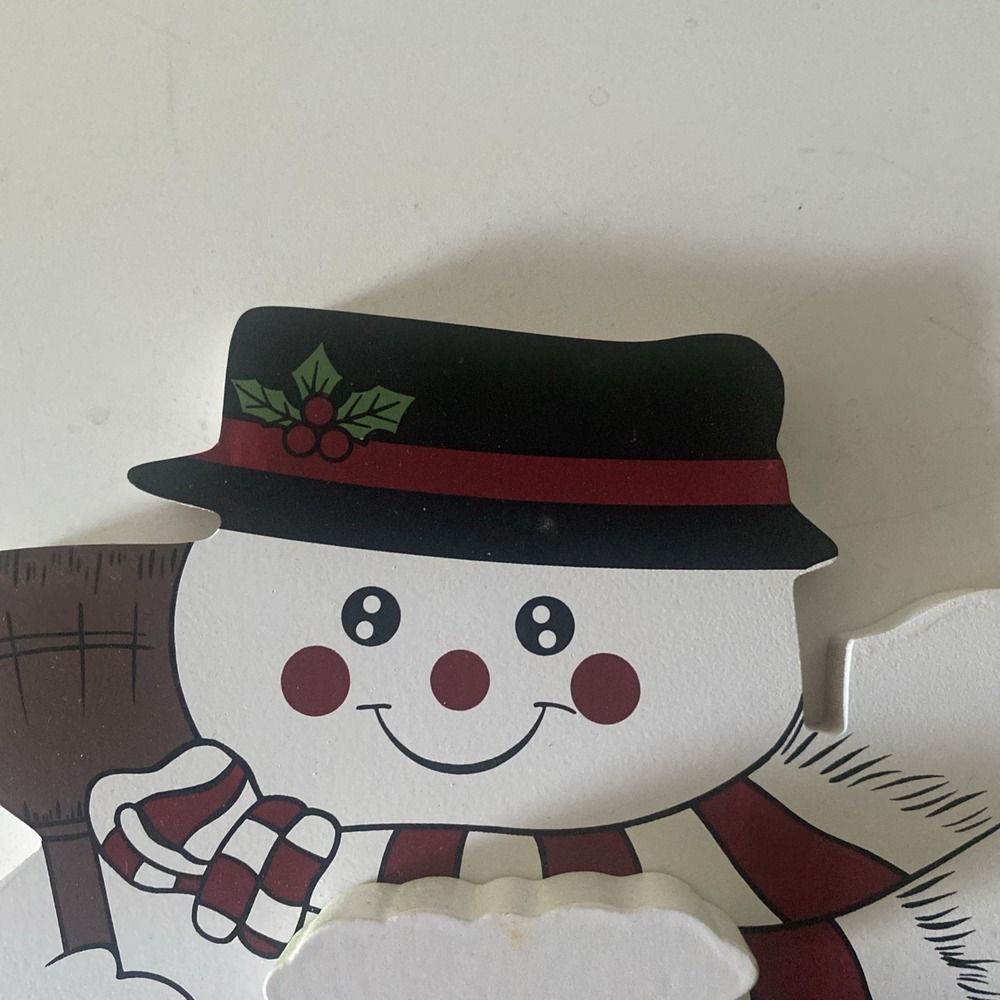 Vintage Snowman  Musical Door Harp Wooden Christmas - Picture 3 of 9